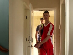 フェラチオ, 茶髪の, イく瞬間, チン, バック, シゴき, コキ, ティーン