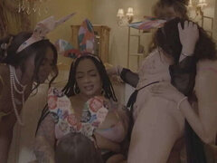 アナル, 黒人, ディルド, 黒人, ハードコア, パーティ, ハメ撮り, ガリガリ