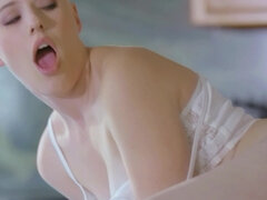 Riley Nixon fucked by Ricky Johnson standing up in the kitchen