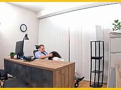 Checa, Hembra, Gafas, Hd, Oficina, Realidad, Gritar, Medias largas