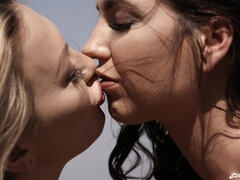 Adira Allure and Rocky Emerson foreplay outdoors