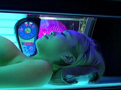 Asiatisch, Blondine, Blasen, Japanische massage, Lecken, Titten