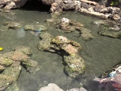 Plage, Bikini, Noire, Couple, Petite amie, Pov, Fumer, Nénés