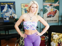 Grote lul, Grote mammen, Blond, Lul, Handbeurt, Likken, Masturbatie, Gezichtspunt