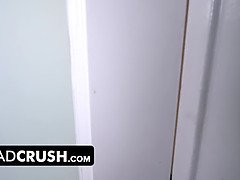 River Lynn and her blonde girlfriend get their throats and pussies drilled by dirty stepdad in FFM threesome