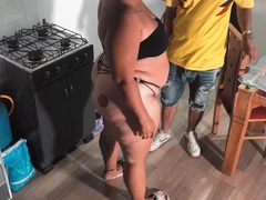 Horny Latina Neighbor Fucks Me Hard in the Kitchen - Big Tits & Big Ass
