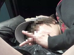 フェラチオ, 車, カップル, 手コキする