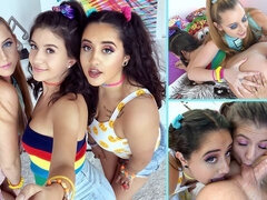 Lécher le cul, Gros cul, Grosse bite, Blonde, Groupe, Léchez, Seins naturels, Orgie