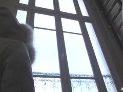 Smokin French Blonde Flashes Tits