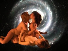 Blonde, Brunette brune, Lesbienne, Softcore, Plan cul à trois