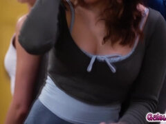 Cul, Gros seins, Brunette brune, Lesbienne, Lingerie, Chatte, Adolescente, Plan cul à trois