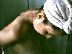 Milf big tits take a shower