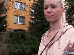 Married blonde cheats on husband with public agent for cash - caught on cam!