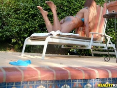 Schwarz, Vollbusig, Europäisch, Füsse, Im freien, Piercing, Pool, Nass