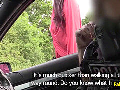 chesty british honey ravages outdoors in cop trio