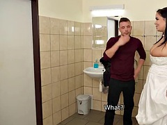 浴室, 毛深い, なめる, 妻