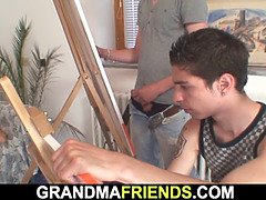 Grossvater, Oma, Riesig, Mutti, Realität, Dürr, Flotter dreier, Titten