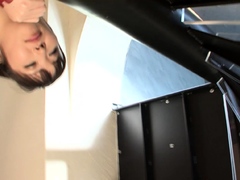 Asian hottie tasting her squirt