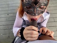 Maske, Im freien, Rotschopf, Rock, Tätowierung