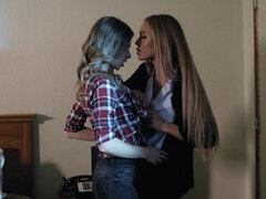 Nicole Aniston and Anya Olsen playing with big juicy cock in bed