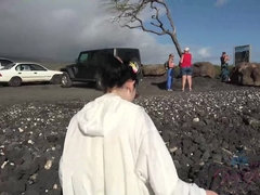 素人, ビーチ, 彼女, ヌード, オーガズム, アウトドア, おもらし, 濡れ