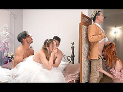In den arsch, Arsch, Braut, Hd, Schreiend, Flotter dreier, Titten, Hochzeit