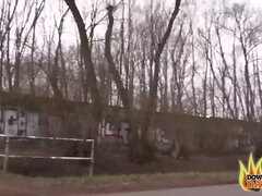 PublicSexDate - Horny Tattooed Red Head With Big Tits Bent Over Behind Building By Blind Date