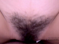 素人, カワイイ, 毛深い, オーガズム, ペニス, ハメ撮り, オマンコ, フェラする