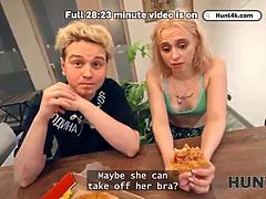 Blondine, Geschnappt, Gehörnter ehemann, Freundin, Hd, Pov, Russisch, Eng