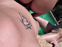 カワイイ, アウトドア, プール, ティーン