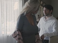 Bridgette B sucks and fucks her sibling to a mouth full of nut