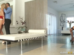 Lezley Zen watches on as Jessa Rhodes enjoys foreplay with Keiran