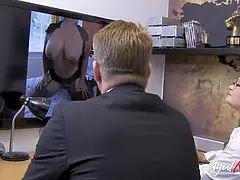 The hot blonde secretary Lacey Starr