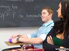 Brunette brune, Élève, Rasée, Tatouage, Adolescente, Uniforme