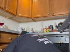 Ebony seductress, petite housewife, receives BBC and cream pie by the maintenance guy