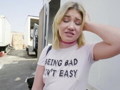 Enthousiasteling, Blond, Sperma in gezicht, Buiten, Gezichtspunt, Tiener