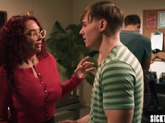 デカパイ, バック, ダブル開発, グループ, 淫乱熟女, 母, フェラする, 教師