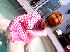 フェラチオ, イギリス人, Hd, 熟年, 淫乱熟女, 赤毛, 剃毛, フェラする