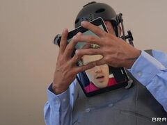 Blonde Kay Carter is sucking Scott Nails's cock