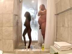 Ebony Milf Takes A Steamy Hot Shower With Sugardaddy At His And See What Happens After
