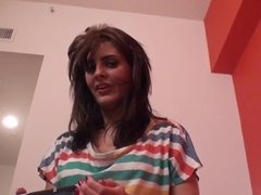 Whorish girl has anal sex on camera without taking off panties