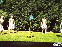 チェコ, フォアサム, アウトドア, パーティ, オマンコ, 息子, スペイン人, オッパイの