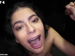 Beauté, Sucer une bite, Brunette brune, Tir de sperme, Trou de la gloire, Branlette thaïlandaise, Seins naturels, Adolescente