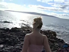 Lieveling, Strand, Blond, Compilatie, Sperma, Voeten, Vriendin, Openbaar