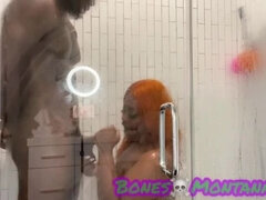 Wohlbeleibte schöne frauen, Grosser arsch, Schwarz, Schwarz, Dusche