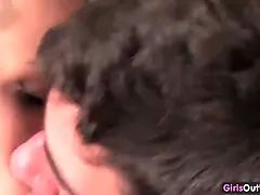 Sexy punk teenie licked in the kitchen