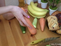 ブロンド, 毛深い, キッチン, 下着, オナニー, タトゥー