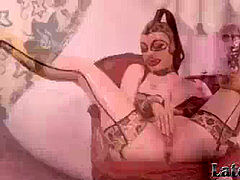 Fétiche, Latex, Cuir, Masque, Masturbation, Solo, Jarretelles