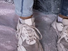 Jeans, Nylon, Strumpfhose, Zierlich, Schuhe, Socken, Eng, Nass