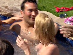 Blasen, Paar, Gruppe, Pool, Swingers
